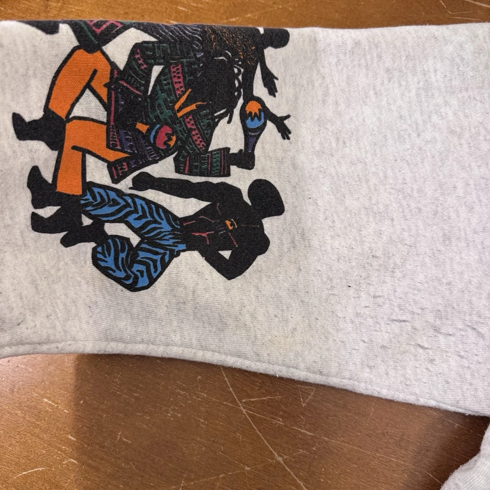 VINTAGE University Of African American Hoodie Mens 2XL Gray Pullover USA 90s - Image 2 of 4