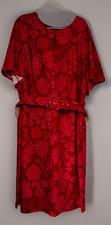 London Times Woman Short Sleeve Dress Plus Size Red Floral plus size 24W NWT