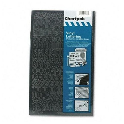 Chartpak CHA01010 Vinyl Letters & Numbers 0.5'' Black 201 pcs
