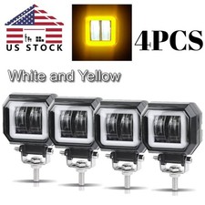 4x 3inch Led Work Light Bar Square Spot Fog Pods White Halo Driving Off Road 4wd 4x 3inch Led Work Light Bar Square Spot Fog Pods White Halo Driving Off Road 4wd