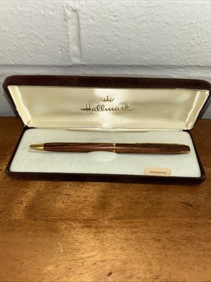 Vtg Rosewood Pen La Salle Engraved Hallmark