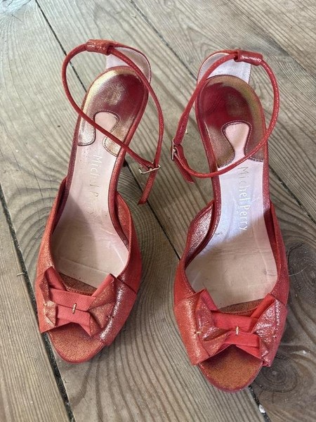 Women Michel Perry Heels Coral Leather 37