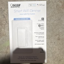 Feit Electric Smart Wi-Fi Dimmer Switch Alexa Google App White DIM/WIFI 120V