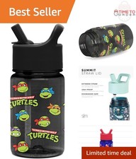 Kids Water Bottle Plastic BPA-Free Tritan 12oz Leakproof Straw Lid Reusable