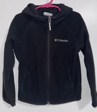 Columbia Kids XXS 4 5 Fleece Full Zip Hooded Jacket Black Pockets UNISEX