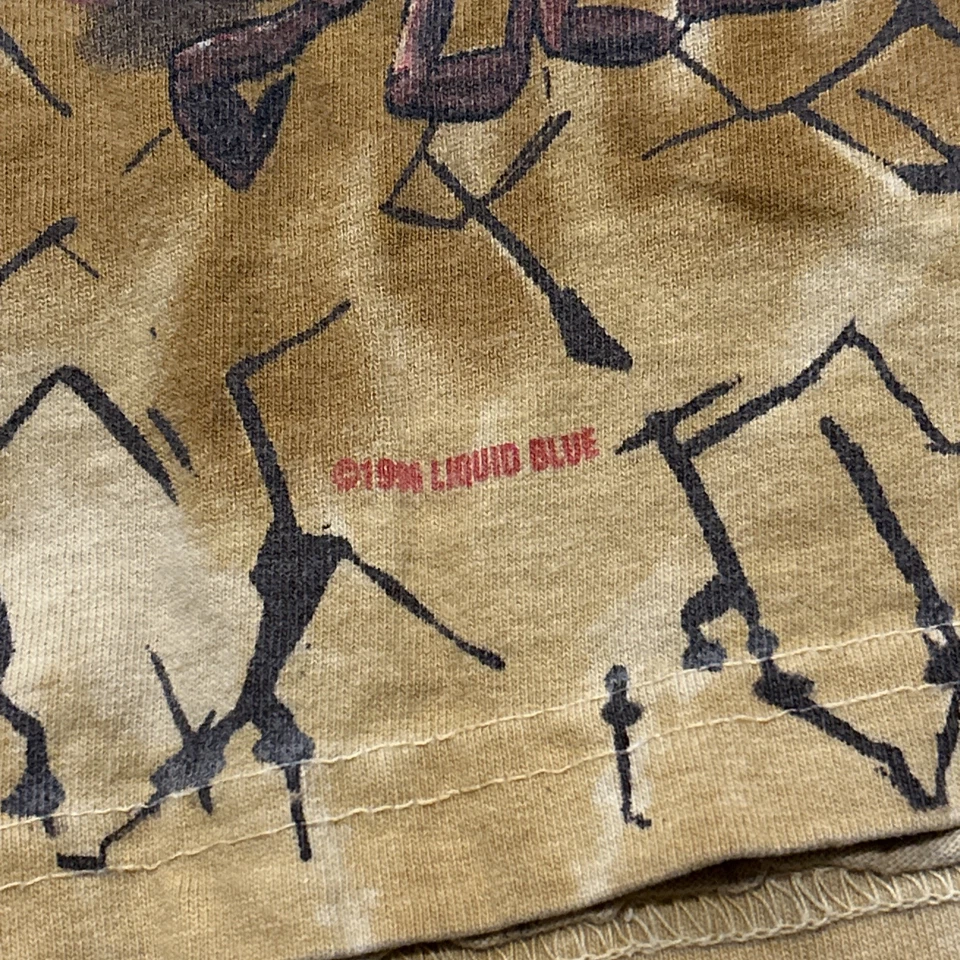 Camiseta De Colección Años 90 Azul Líquido L AOP Scorpion RattleSnake Tarántula EE. UU. 1996 Foto 3 de 4