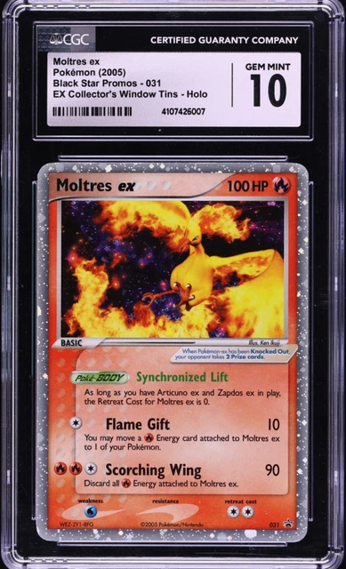 Pokemon Moltres ex 031 Promo Ultra Rare Holo CGC 10 GEM MINT