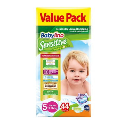 Babylino Sensitive Tripack Tg.5 Junior 11-16kg 44pz