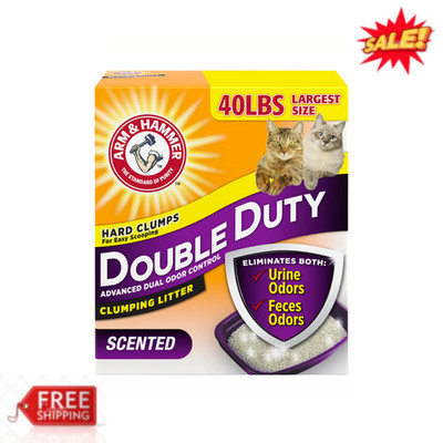 Arm & Hammer Double Duty Clumping Cat Litter Advanced Odor Control 40 lb Box New