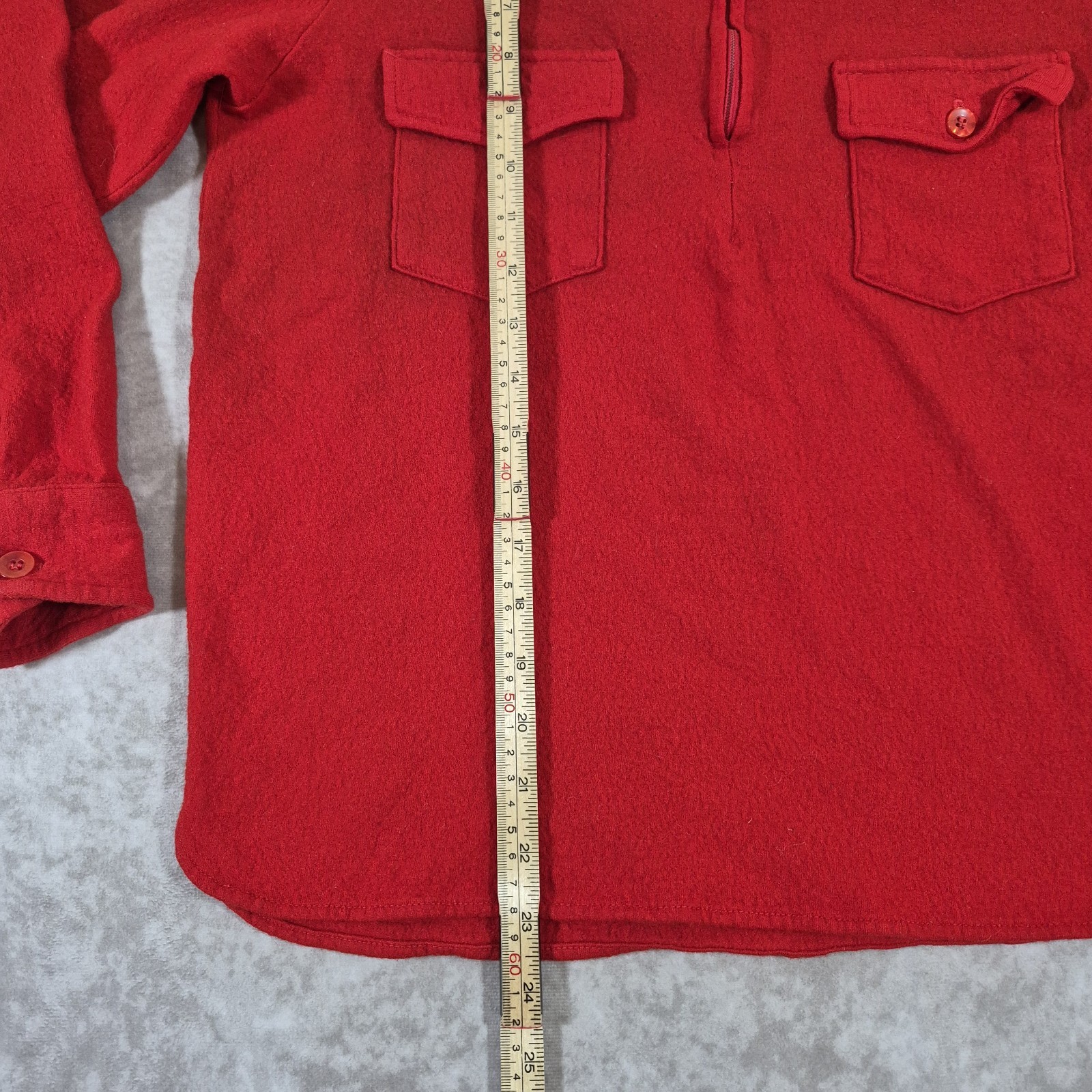 Pendleton Vintage Red Wool Pullover Jacket Shirt … - image 4