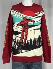 All Good Things Are Welcome Here Medium Crewneck Sweatshirt Red New NWT