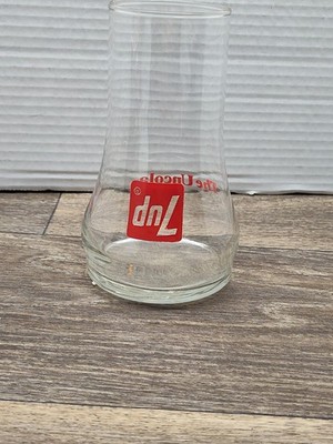 Vintage 7UP 7 Up The UnCola Upside Down Drinking Glass Pepsi-Cola Memorabilia 