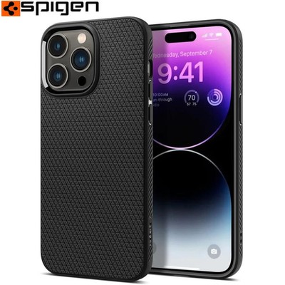 Handyhülle für iPhone 14 Pro Max Spigen Silikon Case Cover Hülle Tasche Schwarz