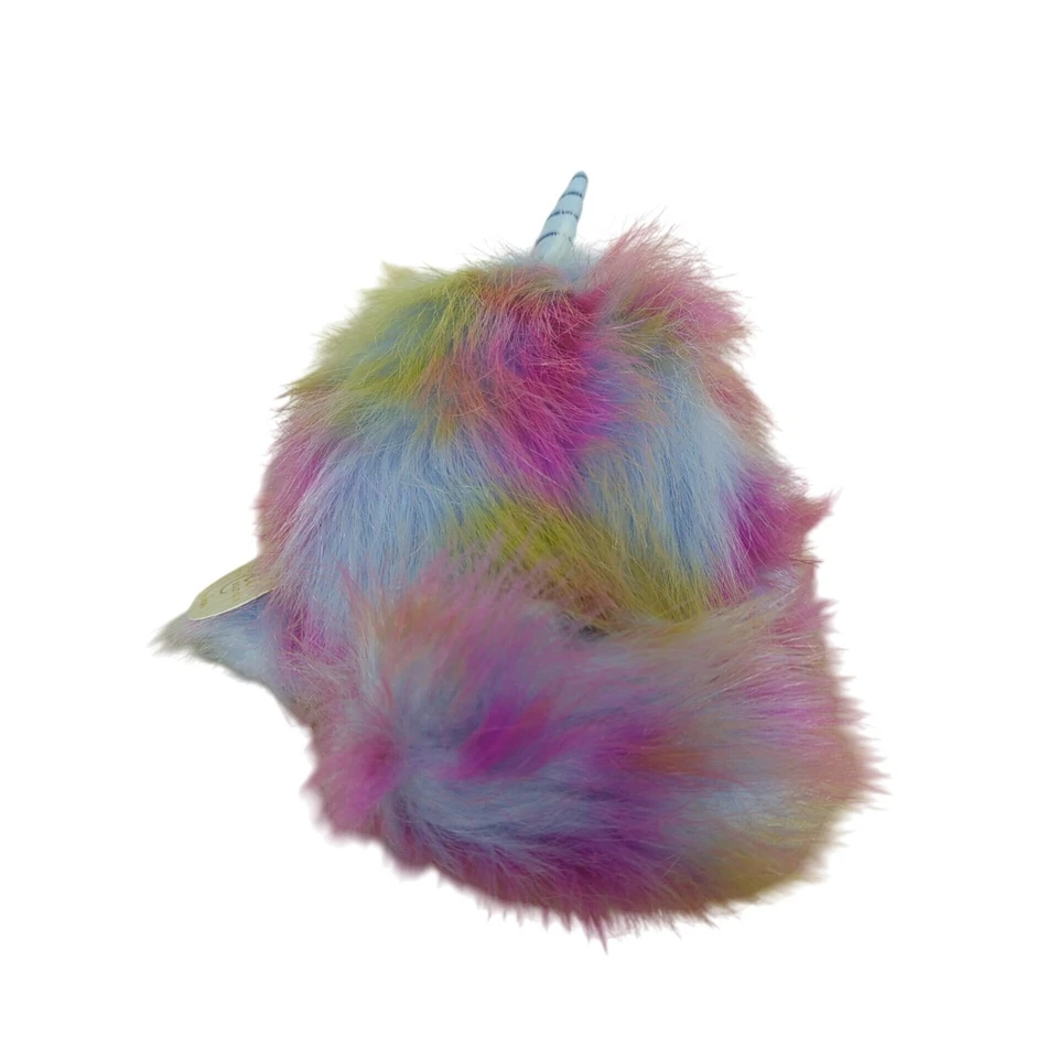 Aurora Luxe Boutique Rainbow Neptune Narwhal Plush Toy – Multicolor Fluffy Soft - Image 4 of 4