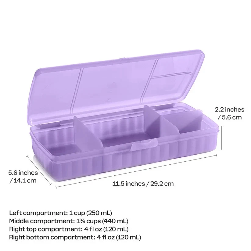 Tupperware Lunch N Things Container Divided Lilac NEW - Image 2 of 2