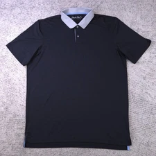 Short Par 4 Polo Mens Large Shirt Golf Greyson Performance Black Cutaway Collar