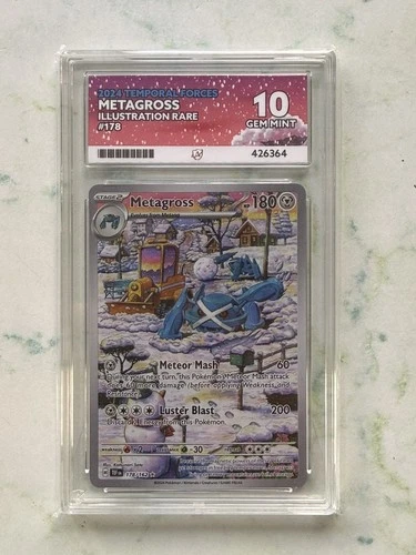 Pokémon TCG Metagross 178/162 Illustration Rare Ace Graded Gem Mint 10 English