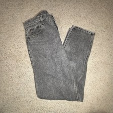 VTG Levi’s 550 Made In USA Relaxed Taper Cotton Light Wash Gray Jeans 34X32