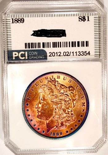 1889-P Better Date Gem BU Fiery Rainbow Toned PQ Morgan Dollar