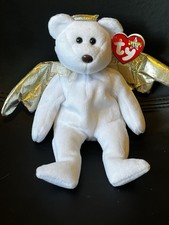 BNWT Retired Ty Halo II (2) Angel Bear Beanie Baby New Tagged Original Tag