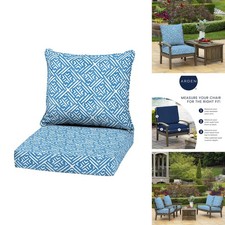 Arden Outdoor Deep Seat Cushion Set 22x24 Amalfi Blue Tile