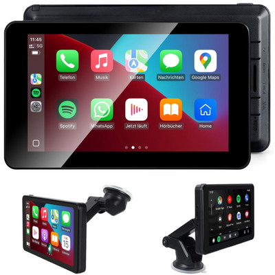 Kabelloser CarPlay Android Auto Monitor 7 Zoll IPS Touchscreen Bluetooth Siri
