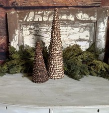 Pinecone Trees / Set of 2 Rustic Christmas Trees / Primitive Decor / Centerpiece