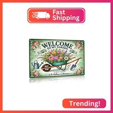Bestylez Gardening Gifts Vintage Gardening Signs Welcome to My Garden Tin Sign f
