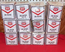 Vintage Phillips 66 Oil Filters 1 Case 12 PO-18 Old Gas Filling Station Display