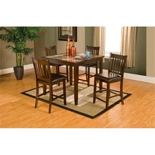 Alpine Furniture Capitola Wood 5 Piece Pub Dining Set in Espresso