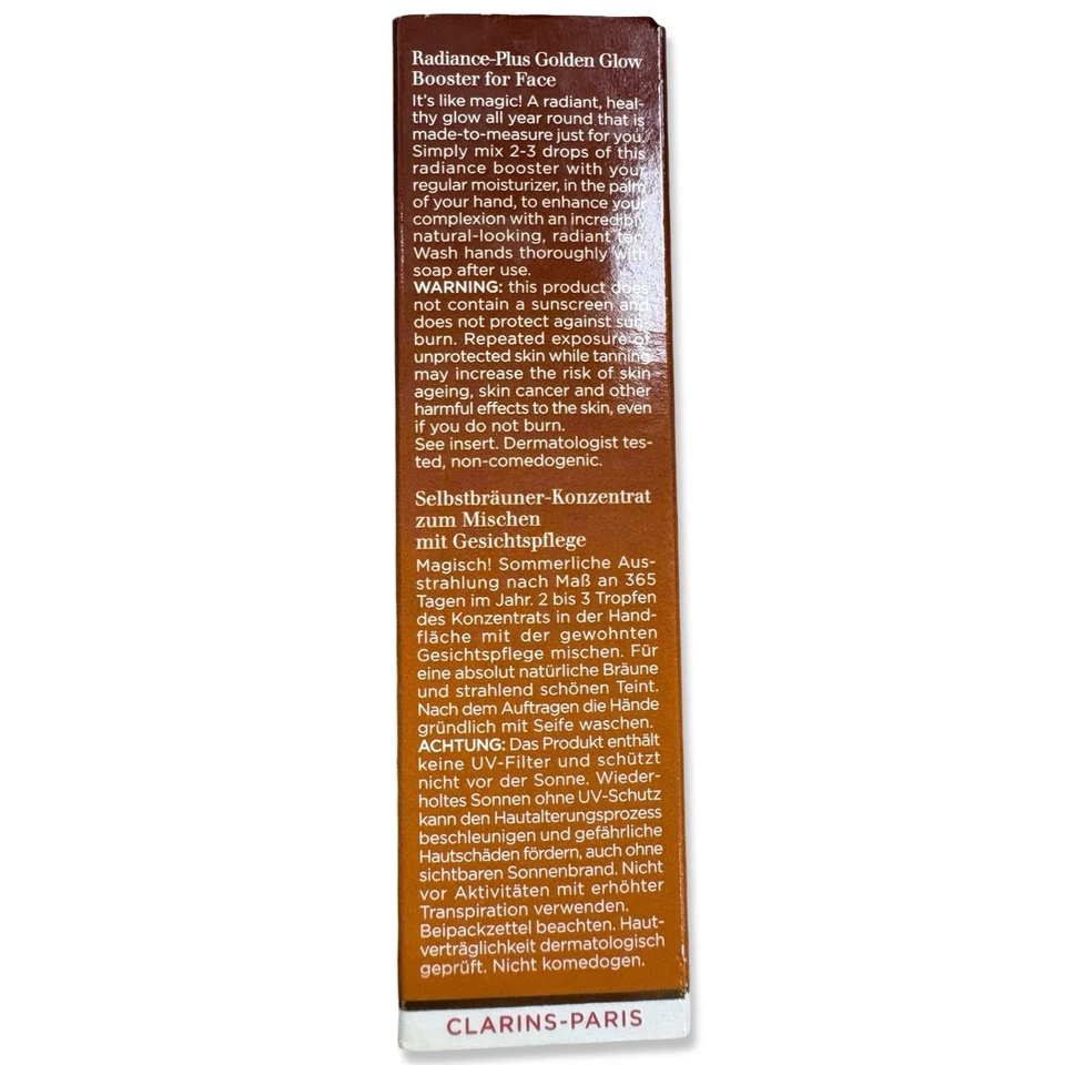 CLARINS Radiance Plus Golden Glow Booster for FACE 0.5 oz / 15 Ml NIB .5 oz - Image 4 of 4