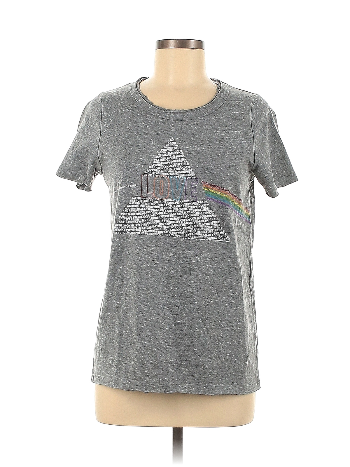 Chaser Women Gray Short Sleeve TShirt M eBay