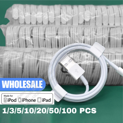 Wholesale Bulk Lot USB Cable 3/6Ft For Apple iPhone 14 13 12 11 XR Charger Cord