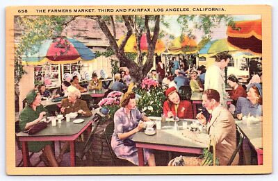 The Farmers Market Third And Fairfax Los Angeles CA Postcard | eBay