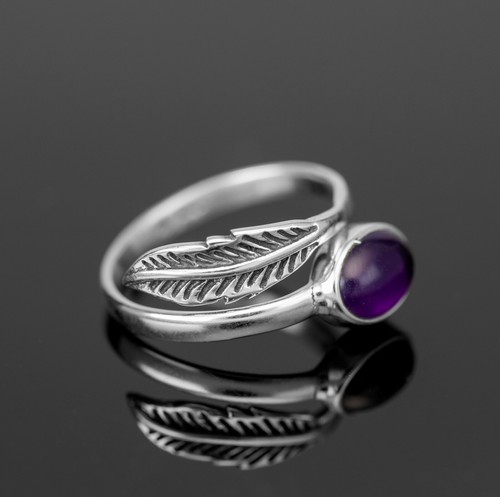 Adjustable Sterling Silver Ladies Moonstone Turquoise Ring Gift Jewellery Leaf - Picture 6 of 24