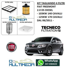 KIT TAGLIANDO 4 FILTRI FIAT FREEMONT 2.0 DS DIESEL 103KW 140 CV 125KW 170 CV