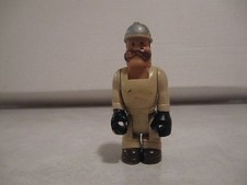 Fisher Price Husky Helpers Figure Hardhat Construction Worker Tan Overalls