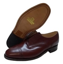 Sanders Guilford Shoes Brown Leather British Military Semi Brogues Gibson UK 10