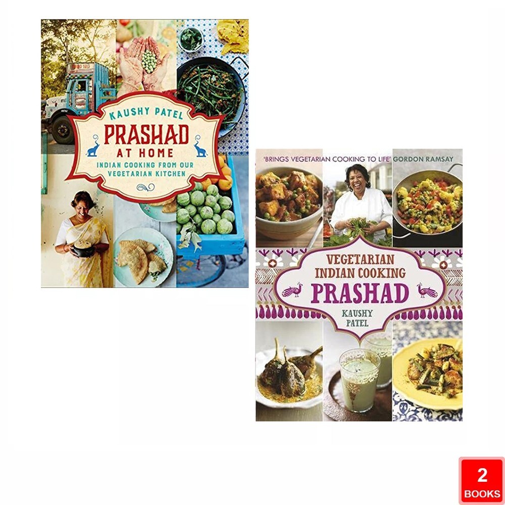Kaushy Patel Indian Vegetarian Cooking Collection 2 Books Set Prashad Cookbook