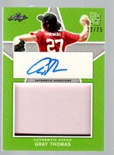 2020 Leaf Perfect Game Nat'l Showcase Patch Auto Emerald #PAGT1 Gray Thomas /25