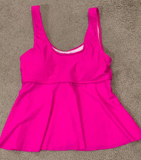 Beachsissi Tankini Top Only Swimsuit Hot Pink Women  s Size Small Bright Fun Cute