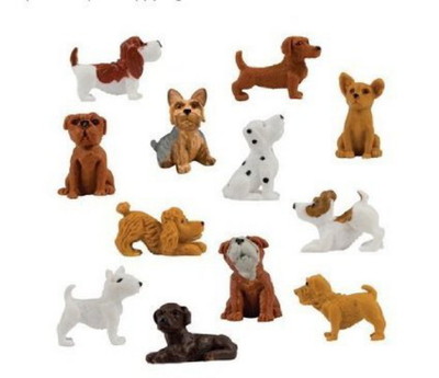 20 ADOPT A PUPPY SMALL FIGURES CUPCAKE TOPPERS PARTY FAVORS GOODY BAGS TREAT BOX