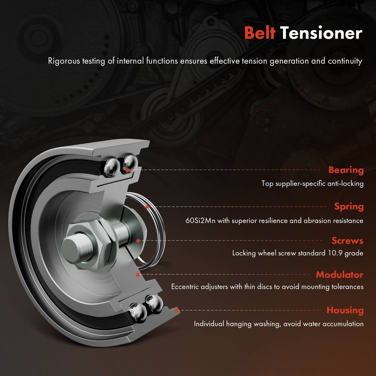 Engine Belt Tensioner Pulley For Hyundai Tucson 2.0L 2015 - View #6