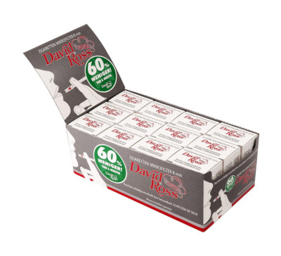 2 Boxen (24 Packungen) David Ross Zigaretten Mikrofilter 8 mm, 60% weniger Teer