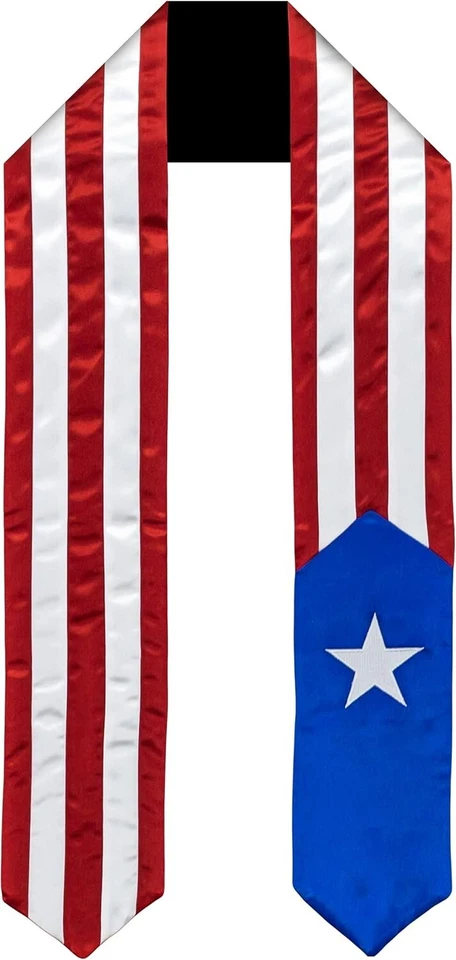 Faja de Graduación Poliéster Adulto Unisex Diseño Bandera Estudio en el Extranjero Recuerdo Foto 2 de 3