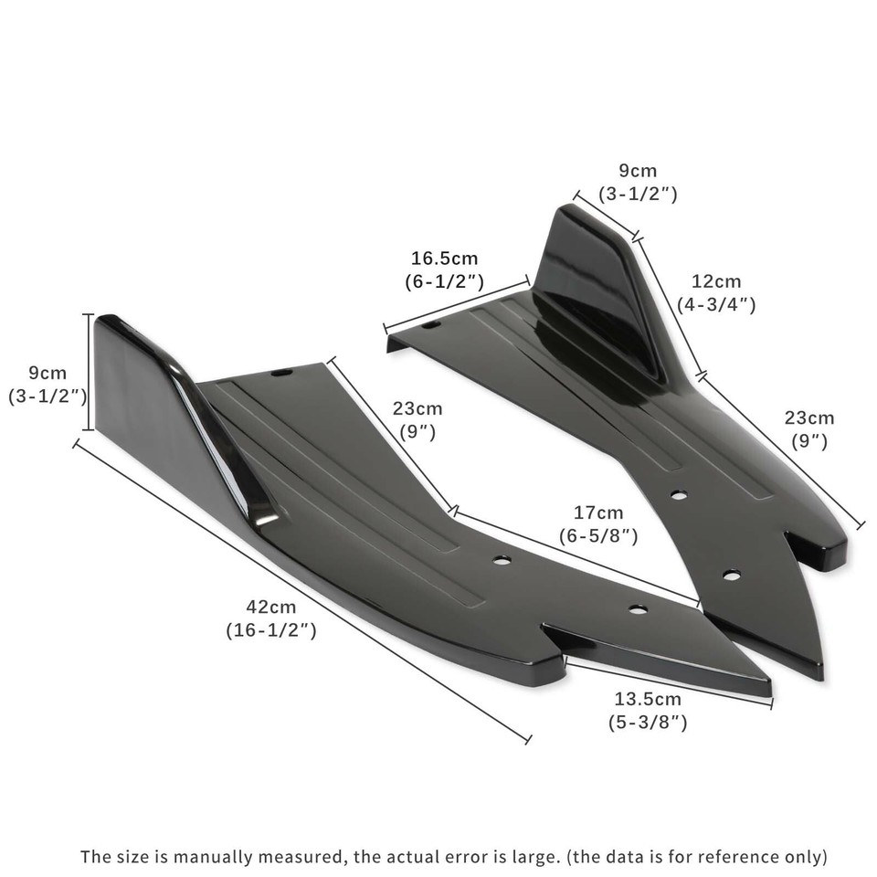 Glossy Black Rear Bumper Lip Spoiler & Splitter Diffuser – Fits Chevrolet Corvette – ABS, 2-Piece Set