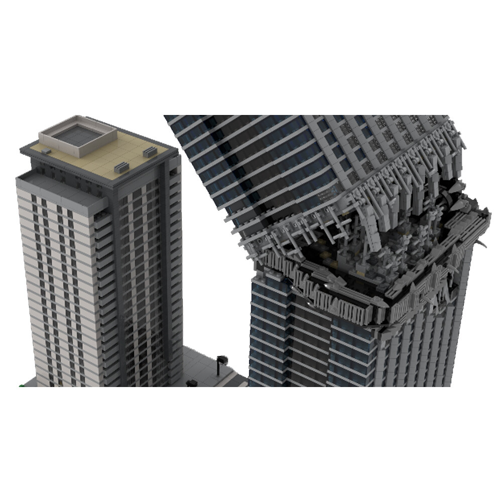 ZITIANYOUBUILD Skyscraper Collapse Architecture Building Toys Set