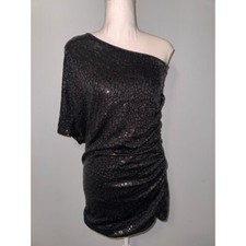 Windsor Women's Black Sparkly One Shoulder Dress