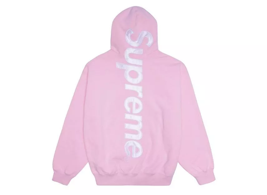 Sweat à capuche Supreme Satin Applique rose clair