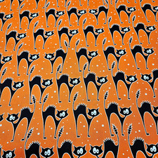 Scardy Glow Cats BTY Faboolous Fun Kanvas Studios Glow in the Dark on Orange